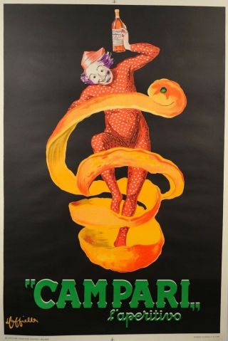 Vintage Italian Poster For " Campari " By L.  Cappiello 1950 