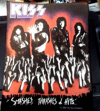Vintage Kiss Large Jacket Patch Group Smashes,  Thrashes & Hits 12 " By 14 "