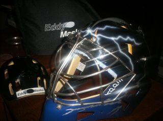 Custom Painted Eddy Ice Hockey Roller Mask Goalie Pro Tusk Medium Canada Rare