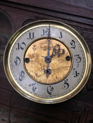 Antique Gustav Becker Wall Clock 43” Carved Wood 11