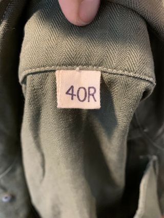 Vtg WW2 WWII HBT Shirt Jacket 1943 M43 Herringbone 3rd Pattern US Army 40R 4
