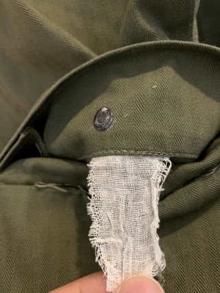 Vtg WW2 WWII HBT Shirt Jacket 1943 M43 Herringbone 3rd Pattern US Army 40R 8
