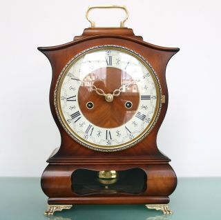 Dutch Warmink Vintage Mantel Clock Biedemeijer Very Rare High Gloss Bell Chime