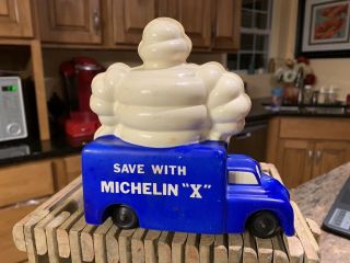 Vintage Michelin Man Tootsietoy Truck Bank - 1950’s - toy Advertising Character - tire 2