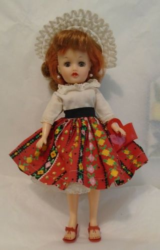 Vintage 1950s 10 1/2 " Little Miss Revlon Lmr Doll In Tagged 9121 Gay Stripe