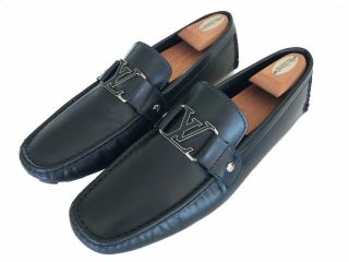 Louis Vuitton Monte Carlo Rare Blue Leather Loafers Lv Size 11/us Size 12