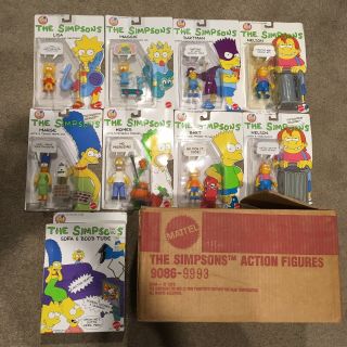 The Simpsons Action Figures Vintage 1990 & Shipper Box