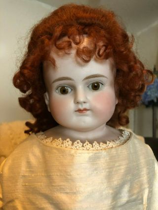 Pale Closed Mouth Turned Head Antique Abg Lady Doll - 23 " Tall - 698/10