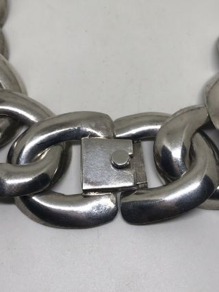 Vintage TAXCO,  Mexico STERLING SILVER Large Chain Link Choker Necklace - 198g 7