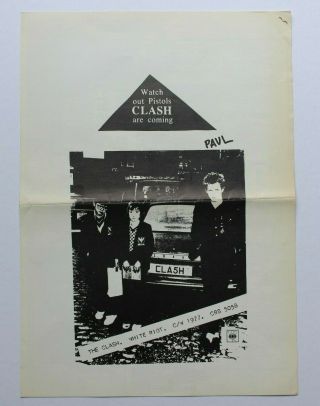 THE CLASH 1977 CBS UK Press Kit Rare Punk Watch Out Pistols 3