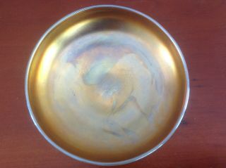 Fantastic Antique L.  C.  T Tiffany Favrile Gold Iridescent Art Glass Bowl Signed 3