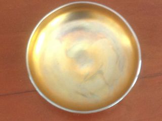Fantastic Antique L.  C.  T Tiffany Favrile Gold Iridescent Art Glass Bowl Signed 4