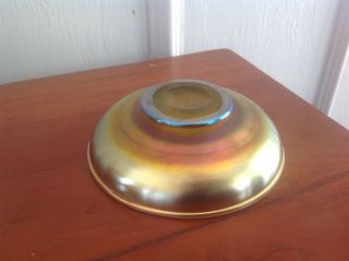 Fantastic Antique L.  C.  T Tiffany Favrile Gold Iridescent Art Glass Bowl Signed 6