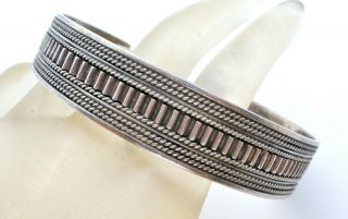 Sterling Silver Cuff Bracelet Vintage Hand Made Jewelry Hallmarked 925