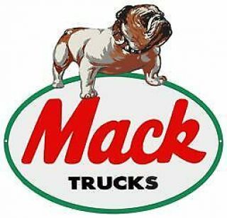 Vintage Antique Style Metal Sign Mack Truck Bulldog 32x24