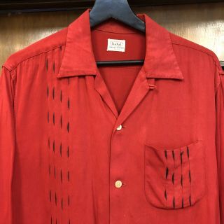 Vintage 1950’s “truval” Two - Tone Gab Loop Collar Rockabilly Shirt - Large