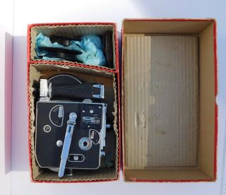 Vintage Paillard Bolex H8 8mm Movie Camera F12.  5 - Box