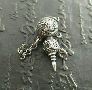 Antique Or Vintage Chinese Silver Pendant,  Belt Ornament,  Heavy