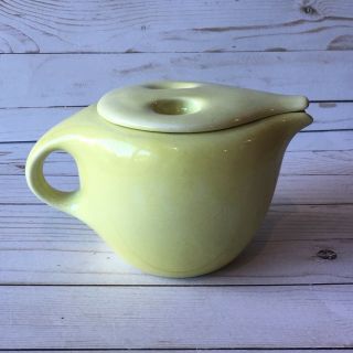 Vintage Russel Wright China By Iroquois Coffee Pot Lemon Raindrop Glaze