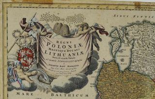 POLAND 1739 ANTIQUE MAP LITHUANIA LATVIA RUSSIA BELARUS BALTICS HOMANN 2