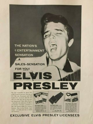 Vintage 1956 Elvis Presley Enterprises Poster 15 " X 22 " (a22)