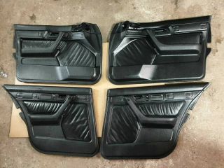 Bmw E34 Sedan/touring Black Leather Lux Facelift Oem Door Panels/cards Set /rare