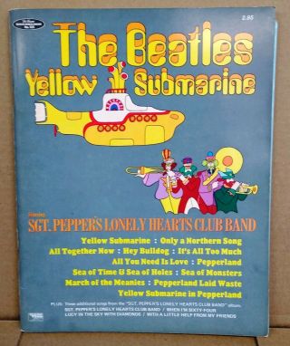 The Beatles Yellow Submarine Vintage Sheet Music With Rare Poster
