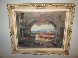 Vintage Oil On Canvas By Italian Artist Ercole Magrotti.  1890 - 1967