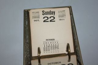 Antique Tiffany Studios York Bronze Desk Calendar Grapevine w/ 1911 Calendar 4
