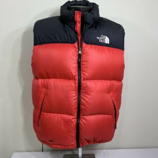 Vtg The North Face Jacket Nuptse Down Puffer Coat Ski Black Red Men’s 2xl Xxl