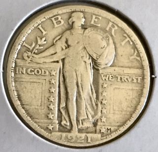 1921 Standing Liberty Quarter 25c Very Rare Key Date 9757