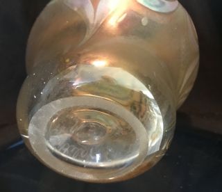Vintage Signed TALITHA Art Glass Vase Pulled Feather Favrile 5