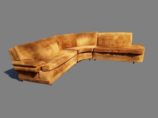 Vintage Mid Century Flexsteel Three Piece Sectional Sofa