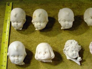 33 x excavated large vintage victorian bisque doll head age 1860 mixed media 2