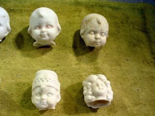 33 x excavated large vintage victorian bisque doll head age 1860 mixed media 4
