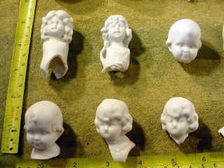 33 x excavated large vintage victorian bisque doll head age 1860 mixed media 5