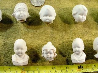 33 x excavated large vintage victorian bisque doll head age 1860 mixed media 6