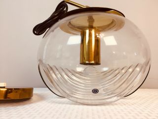 Vintage Wave Glass Pendant Lamp By Koch Lowy Peill Putzler Mid Century Mod Nos