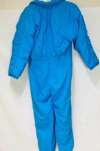 Vtg 80s 90s Blue LUHTA Womens Large One Piece SKI SUIT Snow Bib Coat Snowsuit 14 5