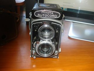 Vintage Minolta Autocord L Tlr Camera Seikosha - Mx 1:3.  5 75mm With Case