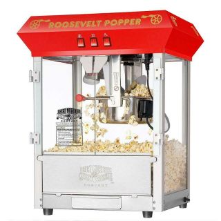 Great Northern Popcorn Red Roosevelt Antique Style Popper Machine.
