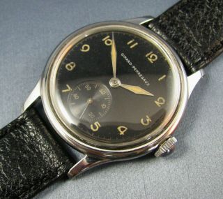 Vintage Girard Perregaux Stainless Steel Military Style Mens Watch 15j 1940s