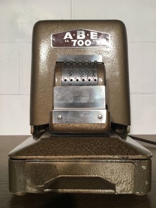 Vintage Antique A.  B.  E.  700 Abe 700 Perforator American Bank Equipment Co.
