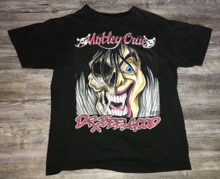 Vintage Motley Crue Dr Feelgood Black T Shirt Double Sided Size M 1990 90s