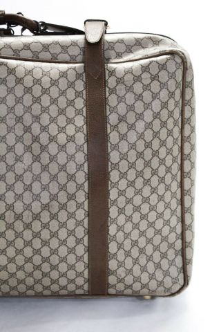 Gucci Unisex Vintage GG Suitcase Brown Beige Plus Coated Canvas Monogram Print 2