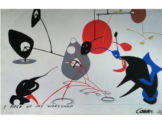 1949 Alexander Calder Silk Screen Piece Of My Workshop Mural Of Mobiles