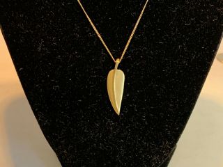 RARE Tiffany & Co.  Angela Cummings 18k Yellow Gold Leaf Feather Pendant Necklace 2