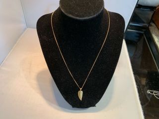 RARE Tiffany & Co.  Angela Cummings 18k Yellow Gold Leaf Feather Pendant Necklace 6