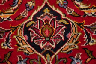 Vintage Traditional Floral LARGE RED Area Rug 10x13 Hand - Knotted Wool 10