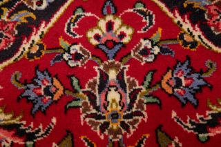 Vintage Traditional Floral LARGE RED Area Rug 10x13 Hand - Knotted Wool 11